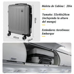 Maleta De Cabina Exclusiva Para Vuelos Europeos, Ideal Para Vacaciones De Verano Y Viajes A La Playa. Dimensiones Precisas De 55×40×20 Cm, Diseño Rígido Resistente Con 4 Ruedas Giratorias 360°, Tirador Telescópico Suave Y Cerradura De Seguridad. Ligera Y