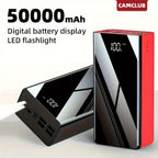 Cargador USB rápido de 50000 mAh de capacidad extragrande con pantalla LED, linterna y reserva de energía de emergencia - Luz de camping para exteriores para iPhone, Android y dispositivos digitales, regalo de festividades
