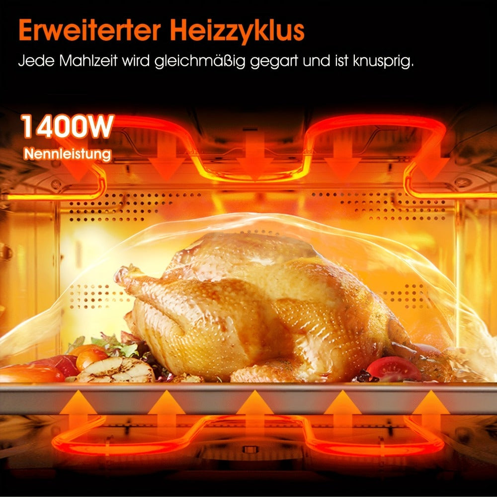 Freidora de aire de 6L con ventana de fácil visión, nueva gran capacidad, pantalla táctil, multifunción, mini horno, controles táctiles con 6 ajustes preestablecidos, cesta antiadherente y apta para lavavajillas, - , pollo, papas fritas, asados, asa al ho