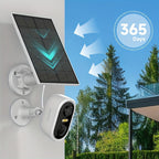 Cámara de seguridad inalámbrica con energía solar Laxihub, resolución de video de 3 millones de píxeles, cámara CCTV, cámara de vigilancia sin cables con energía solar, cámara de vigilancia con batería, nube/SD, detección de movimiento con IA, foco, IP65,