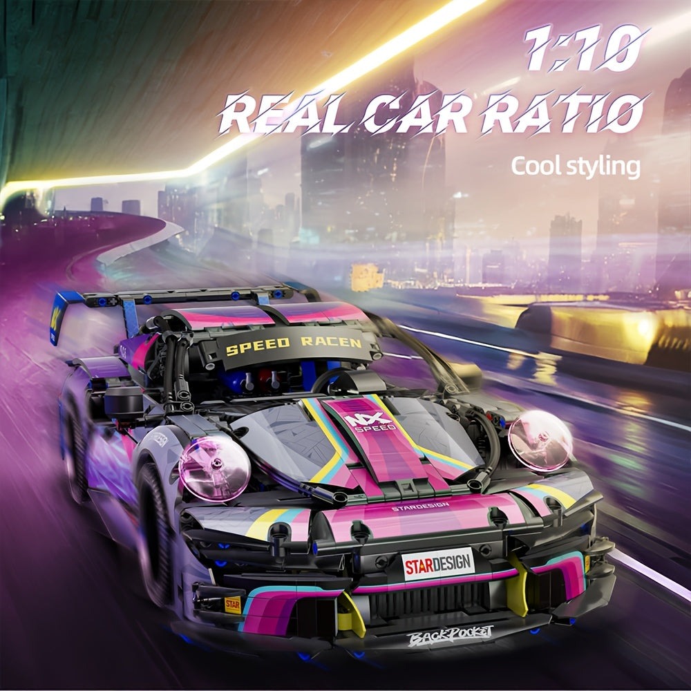 Serie 1:10, Modelo de Coche Deportivo para Armar, Bloques de Construcción Geniales de la Serie de Coches Deportivos, Diseño con Sentido de Ciencia y Tecnología, Empalme Simple y de Buena Operación, Adecuado para Coleccionistas, Regalo para Festivales y Cu