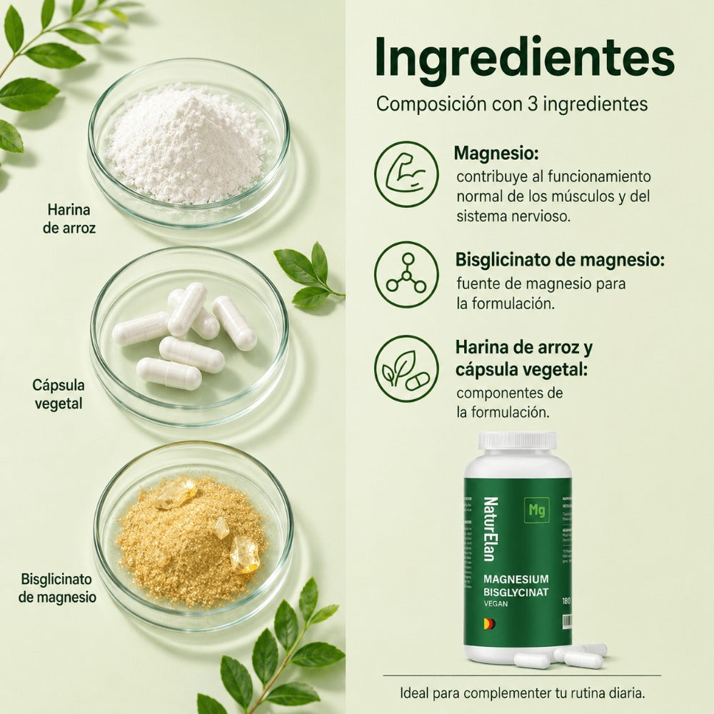 Cápsulas de Bisglicinato de Magnesio - 180 Cápsulas, 770Mg de Glicinato de Magnesio por Cápsula, de los cuales 100Mg de Magnesio Elemental, Vegano, Producido en Alemania