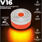 Luz Emergencia Coche Homologado DGT, con SIM y Datos Pagados hasta 2038, Baliza v16 Homologada dgt con Geolocalizador, Obligatoria enero 2026, Luz v16 con Geolocalización 3.0, Aprobada por DGT Pila 6LR61 Incluido.