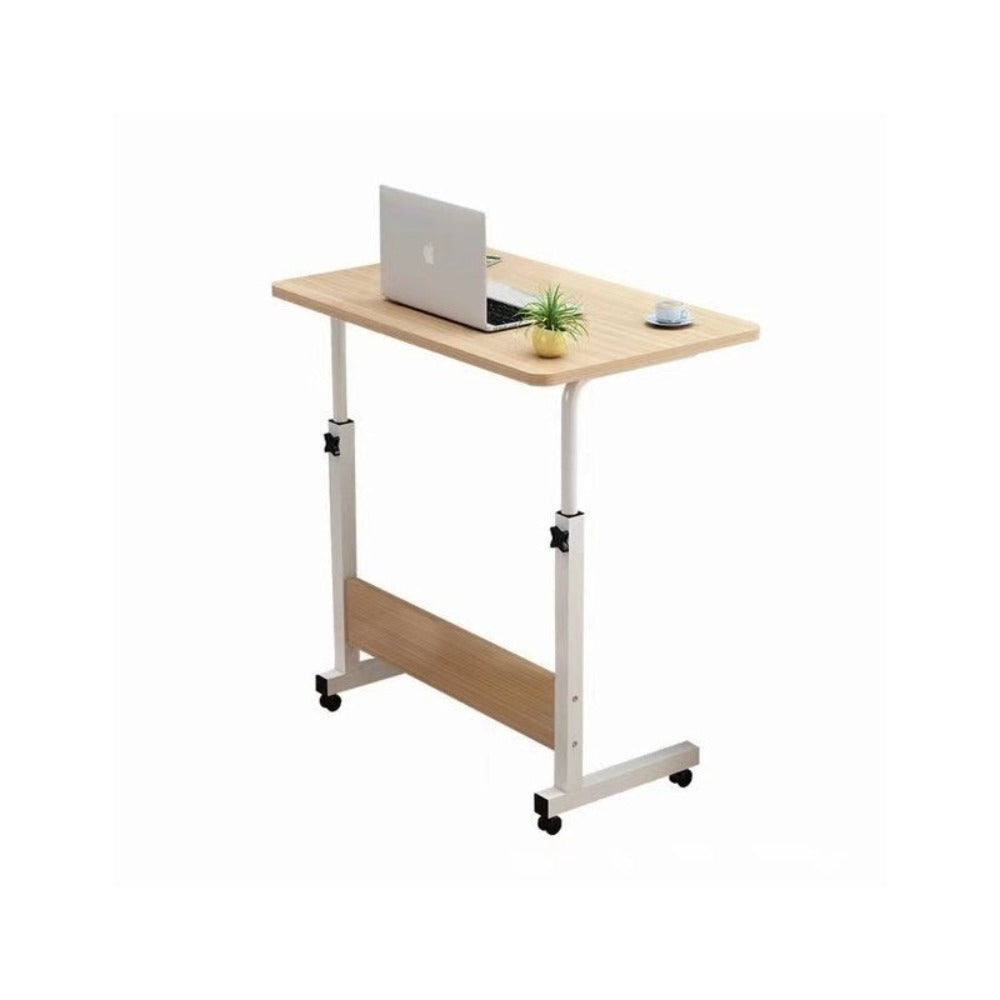 Mesa auxiliar con ruedas 60X40 cm Mesa para portátil Mesa Auxiliar de Altura Ajustable para Dormitorio Mesita de Noche Móvil Diseño Compacto que Ahorra Espacio