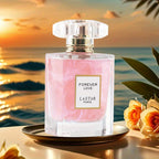 LASTAR Paris Forever Love Fragrance 1.86Oz, una fragancia floral romántica con aroma a rosa, jazmín, vainilla y pachulí. Ofrece un aroma suave y refrescante, es de larga duración y viene en un elegante frasco de vidrio rosa con tapa dorada.