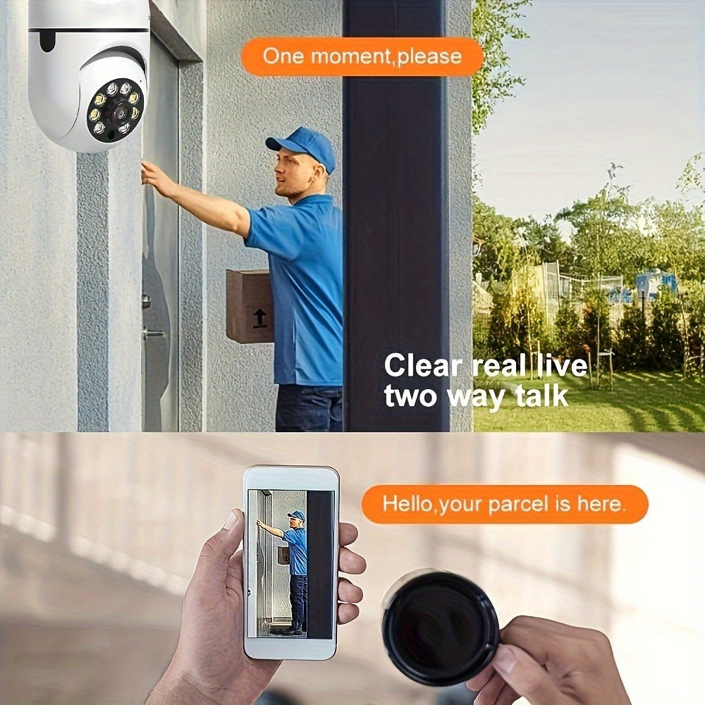 2pcs/4pcs Cámaras de Seguridad con Bombilla Controladas por la App Ease Life - Wifi Inalámbrico Interior Exterior (5Ghz), Vista de 360°, Casquillo E27, FHD 1080P, Visión Nocturna a Todo Color, Detección de Movimiento para la Seguridad del Hogar