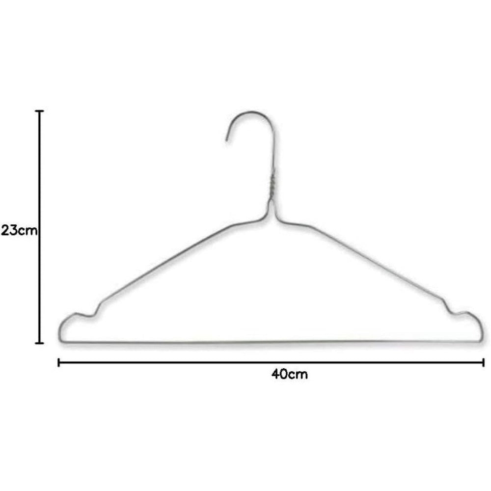 HOME PRO - Juego de 100 perchas de metal cromado ahorradoras de espacio - 40Cm con correas ranuradas y barra para pantalones - Ganchos anti-deslizantes para ropa y armario