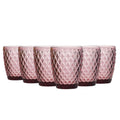 TRESV Set de 6 Vasos de Cristal 250ml | Diseño de Diamante Elegante | Aptos para Lavavajillas | Vidrio Sin Plomo para Agua y Refrescos