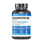 Vitasstrong Magnesio Completo, 400 mg por Tableta, 5 Fuentes de Magnesio: Bisglicinato, Citrato, Malato, Picolinato, Carbonato, Tabletas de Suplemento Dietético, Sin Gluten y Sin Lactosa, Calidad Premium Vitastrong