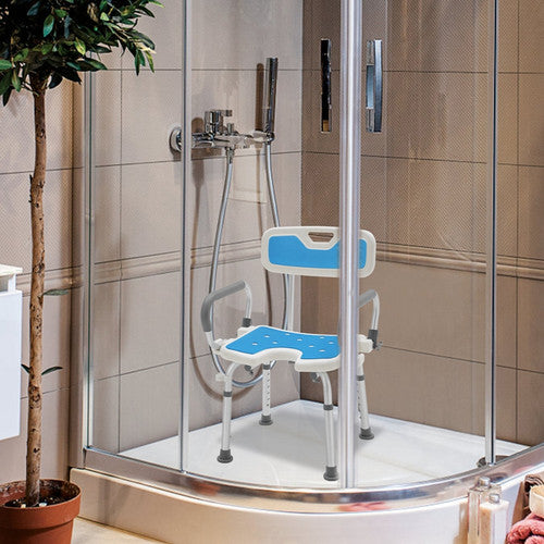 Silla de ducha con respaldo para baño seguridad y asistencia diaria | 150 kg y ajustable