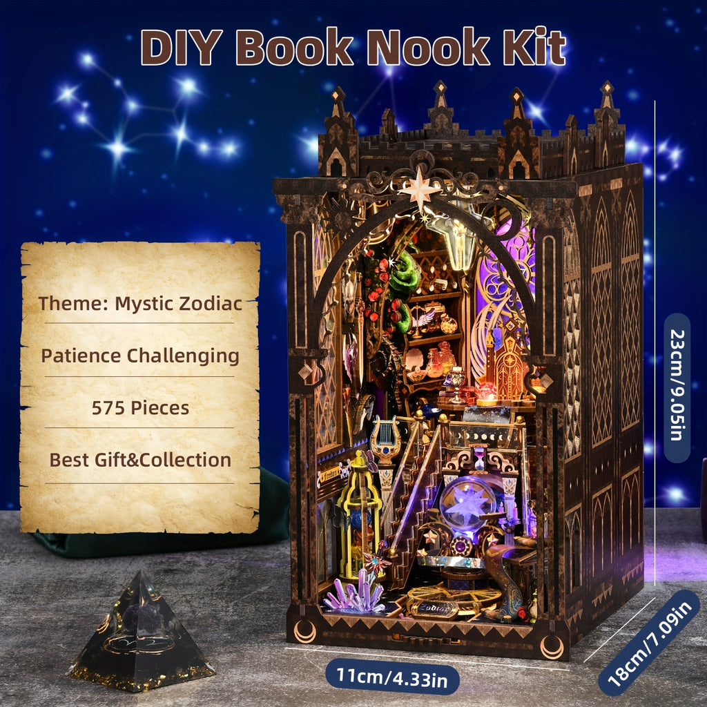 1pc Rompecabezas 3D, Modelo Zodiacal Hecho a Mano. Este Kit de Ensamblaje Presenta Estilos Decorativos con Modelos de Elementos como los Doce Signos del Zodiaco, Tronos, Serpientes y Fénix. Sirve como una Decoración Acogedora para Micro-Oficinas en Casa,