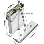 1 unidad de fregona plana Joybos con cubo para fregona para una limpieza fácil del piso, 4 paños de microfibra para quitar el polvo, fregona de plástico duradera, ideal para el hogar, la cocina, la sala de estar, el dormitorio, el uso en el piso del baño,