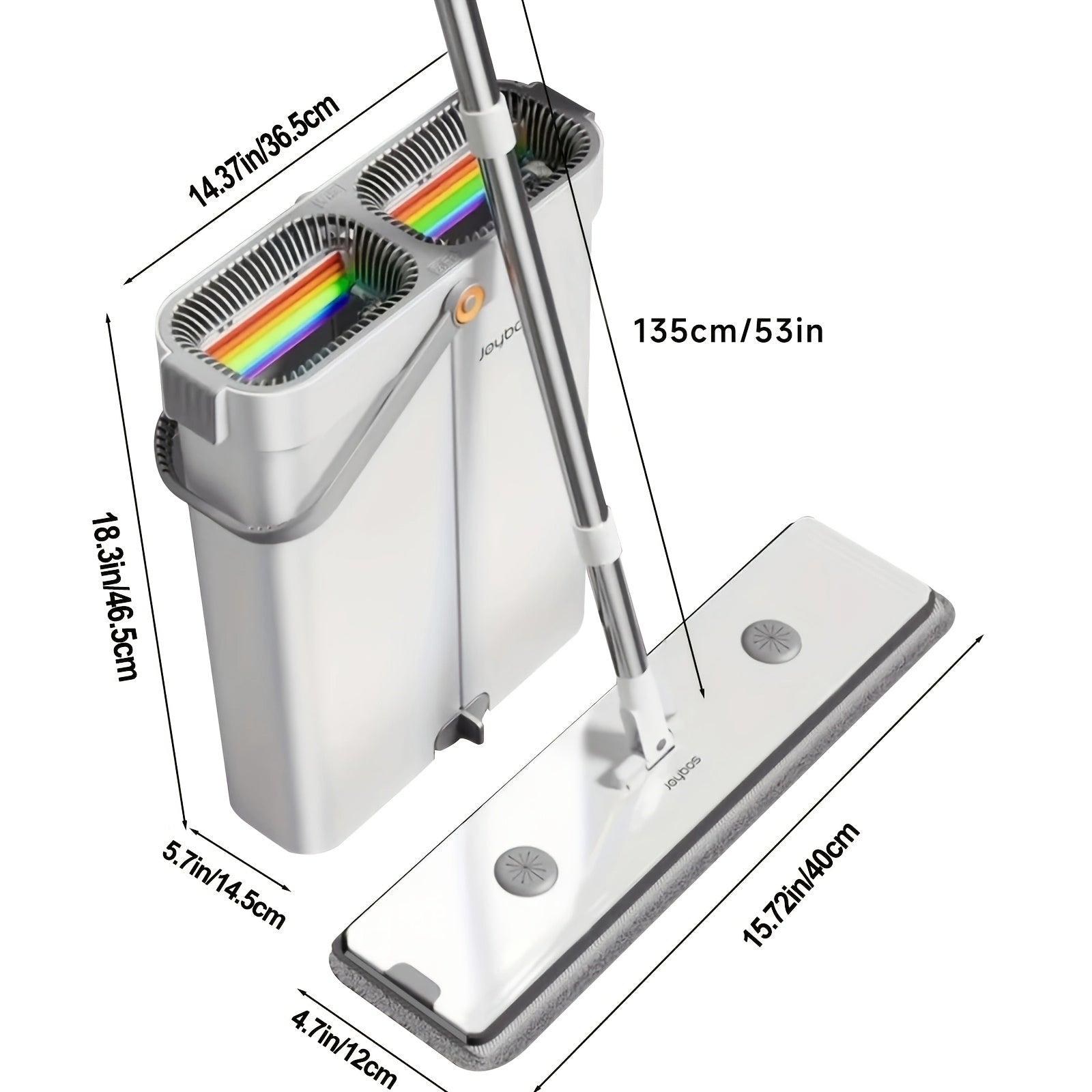 1 unidad de fregona plana Joybos con cubo para fregona para una limpieza fácil del piso, 4 paños de microfibra para quitar el polvo, fregona de plástico duradera, ideal para el hogar, la cocina, la sala de estar, el dormitorio, el uso en el piso del baño,