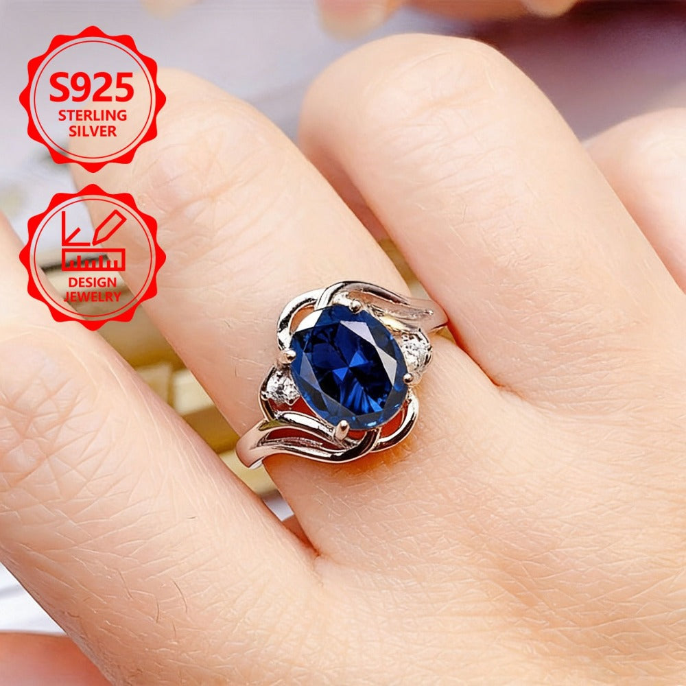 Anillo de moda para mujer, exquisito, de plata de ley 925, elegante y moderno, un anillo de joyería de alta gama para mujer con gran apariencia, adecuado para viajes de vacaciones, uso diario y es el regalo conmemorativo perfecto para amigos.