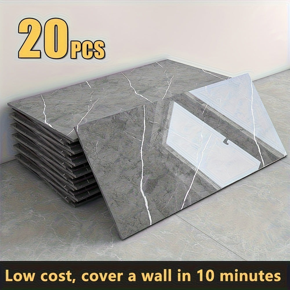 20/40pcs Efecto Mármol 3D Autoadhesivo 60*30cm Decoración de Pared - Vinilos Adhesivos para Cocina y Baño - Fáciles de Limpiar para Navidad y Halloween