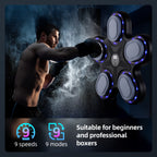 Máquina de Boxeo Musical Interactiva con Guantes, Carga USB, Material PE - Equipo de Entrenamiento en Casa y Reflejos para Adultos, Montaje en Pared, Negro