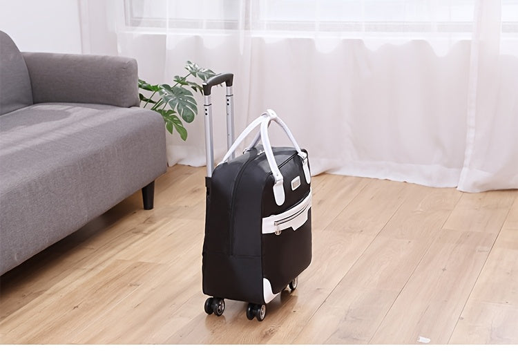 Maleta de Viaje Plegable de Gran Capacidad, Bolso de Viaje para Exteriores, Maleta con Ruedas, Bolso Unisex con 4 Ruedas Univer y Asa Retráctil, Maleta Ligera, Robusta y Duradera