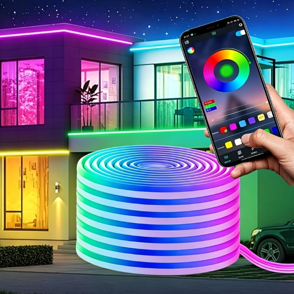 Tira de luz LED neón flexible multicolor RGB con APP control remoto
