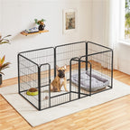 Corral para cachorros Costoffs de 65 cm de ancho x 80 cm de alto con paneles de malla, recinto plegable para perros con puerta y estacas de sujeción para uso en interiores y exteriores