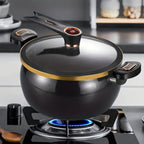 Olla para Sopa Multifuncional de Gran Capacidad 7L para el Hogar, Olla de Hierro Exquisita, Olla para Sopa Multifuncional de Alta Calidad, Artefacto para Guiso Lento Fresco y Tierno, Utensilios de Cocina Perfectos para Reuniones en el Patio al Aire Libre,