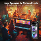 Altavoz Portátil de 8500W, Sonido Estéreo con Subwoofers Duales de 3 Pulgadas, Altavoz para Fiestas al Aire Libre, Soporte para Radio FM, Luces LED Coloridas, Compatible con TF/Radio FM/USB/Aux, Ideal para el Hogar, Fiestas, Viajes, Navidad