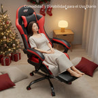 Silla de gaming, silla ergonómica para videojuegos para adultos, silla de ordenador para gamer con reposacabezas, soporte lumbar de masaje, silla de oficina giratoria