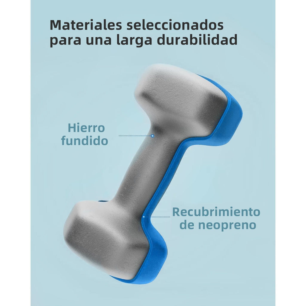 Mancuernas Fijas de Neopreno para Ejercicios en Gimnasio | Material: Hierro con Revestimiento de Vinilo | Pesas para Mujeres y Hombres
