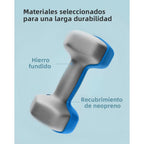 Mancuernas Fijas de Neopreno para Ejercicios en Gimnasio | Material: Hierro con Revestimiento de Vinilo | Pesas para Mujeres y Hombres