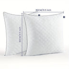 Almohadas para dormir 2 Pack 80×80CM, Almohadas para dormir de lado y de espalda, Almohadas super suaves rellenas de microfibra alternativa a la pluma