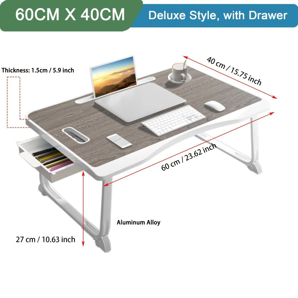 Escritorio para Laptop, Mesa de Cama para Laptop con Patas Plegables y Ranura para Taza, Soporte de Lectura para Portátil, Bandeja de Cama para Laptop para Cama Sofá Desayuno Trabajo Estudio Lectura, Soporte para Laptop para Cama, Mesa de Cama para Laptop