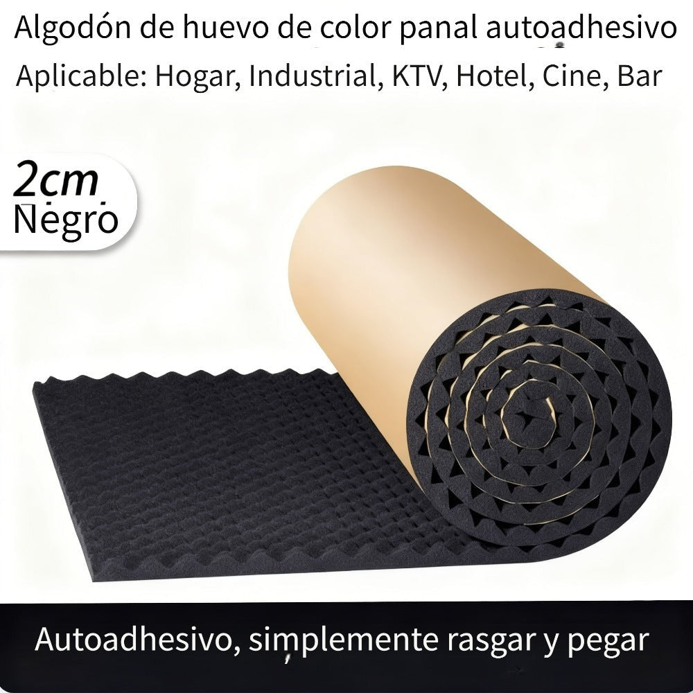 Panel de Espuma Insonorizante, Almohadilla Acústica de Alta Densidad, Panel de Pared Insonorizado Autoadhesivo Tipo Cartón de Huevos, 15 mm de Grosor, Adecuado para Conductos de HVAC