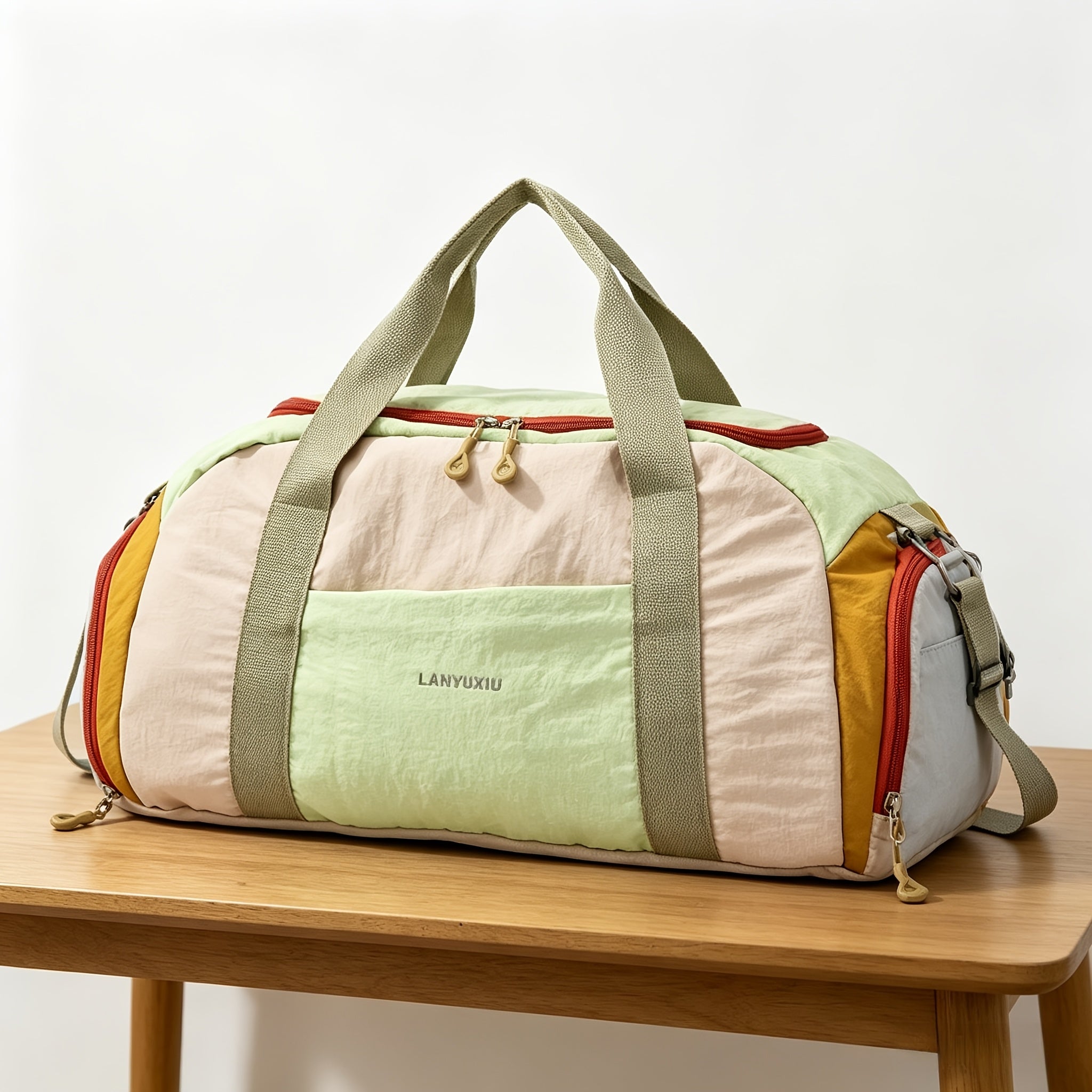 Bolsa de viaje deportiva de gran capacidad, estilo minimalista, tela resistente al desgarro, diseño de separación para seco y húmedo, compartimento principal espacioso, compartimento independiente para zapatos, adecuada para deportes al aire libre, fitnes