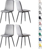 Sillas de comedor MCC Direct en conjunto de 4 piezas Hechas de terciopelo, patas de metal, sillas Lexi, sillas de diseño