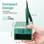 Torno de Uñas 20000 RPM: Kit de Torno de Uñas Portátil, Lima de Uñas Eléctrica para Uñas Acrílicas Gruesas con Brocas de Torno de Uñas, Bandas de Lijado, Manicura y Pedicura para Salón de Estética, Verde