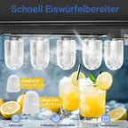 Fabricante de hielo comercial de doble uso con diseño de tapa transparente, refrigeración eficiente, duradero, ideal para restaurantes y bares, perfecto para cocinas de oficina