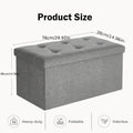 Taburete de almacenamiento plegable de tela, el material de tela es fácil de guardar y fácil de cuidar, 2 tamaños disponibles, fuerte capacidad de carga adecuada para sentarse, taburete para cambiar zapatos en el sofá, banco de almacenamiento, banco largo