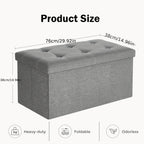 Taburete de almacenamiento plegable de tela, el material de tela es fácil de guardar y fácil de cuidar, 2 tamaños disponibles, fuerte capacidad de carga adecuada para sentarse, taburete para cambiar zapatos en el sofá, banco de almacenamiento, banco largo