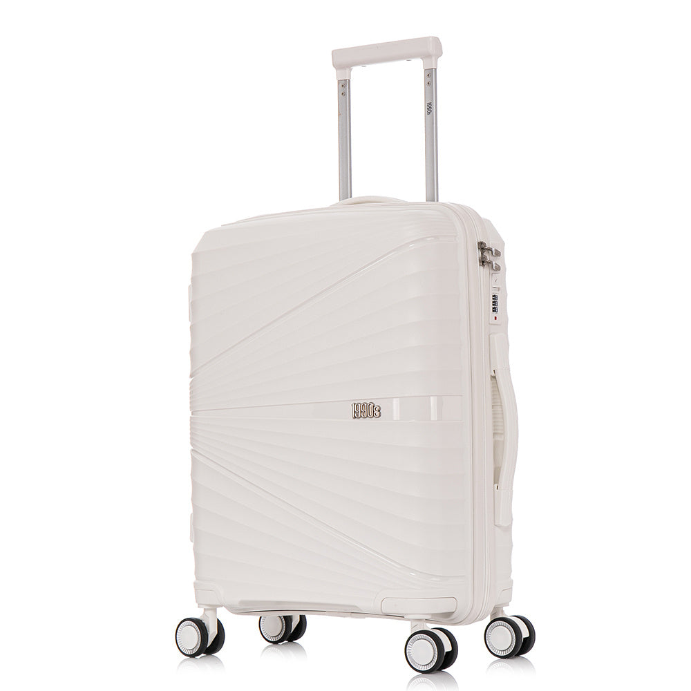 Maleta de cabina de 55x39x21.5cm (46L) de polipropileno - Candado incrustado - 20 pulgadas - RK06 Choco Azul Marino