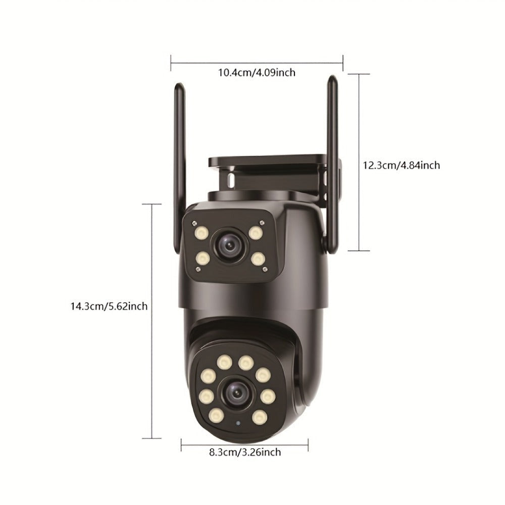 Cámara IP inalámbrica PTZ para exterior SZSINOCAM IP66 con WiFi 2.4G, lente dual y pantalla 1080P, audio bidireccional, seguimiento automático para ancianos, jóvenes y mascotas - Monitor de seguridad