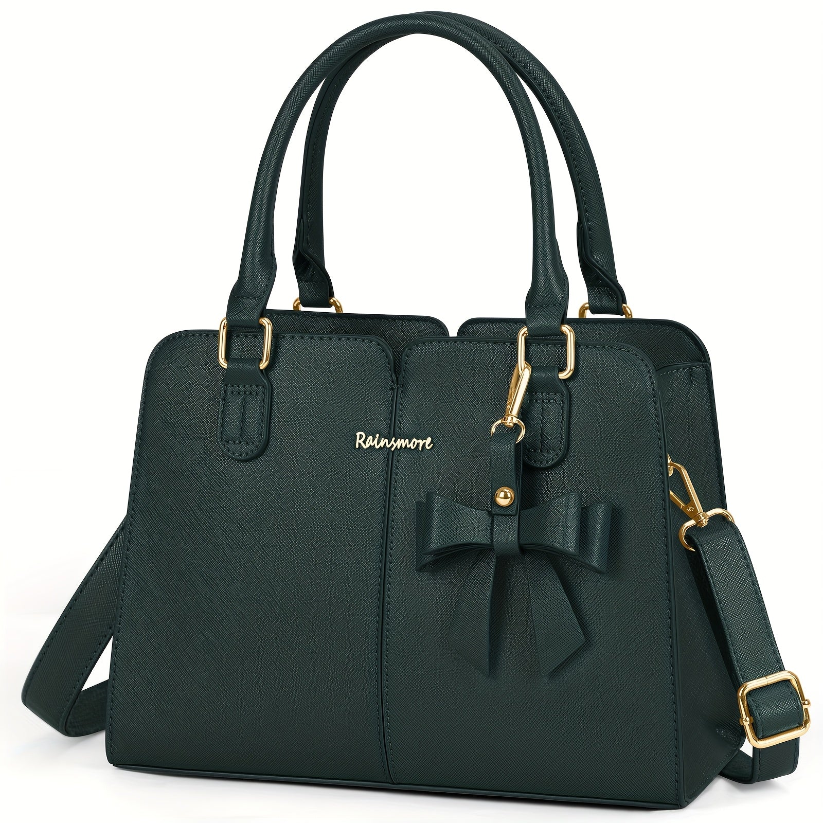 RAINS MORE Bolso de Mano Mediano para Mujer de Cuero Sintético, Bolso de Moda Antirrobo para Mujer, Bolso de Hombro, Bolso Cruzado, Adecuado para el Trabajo, Negocios y Ocio