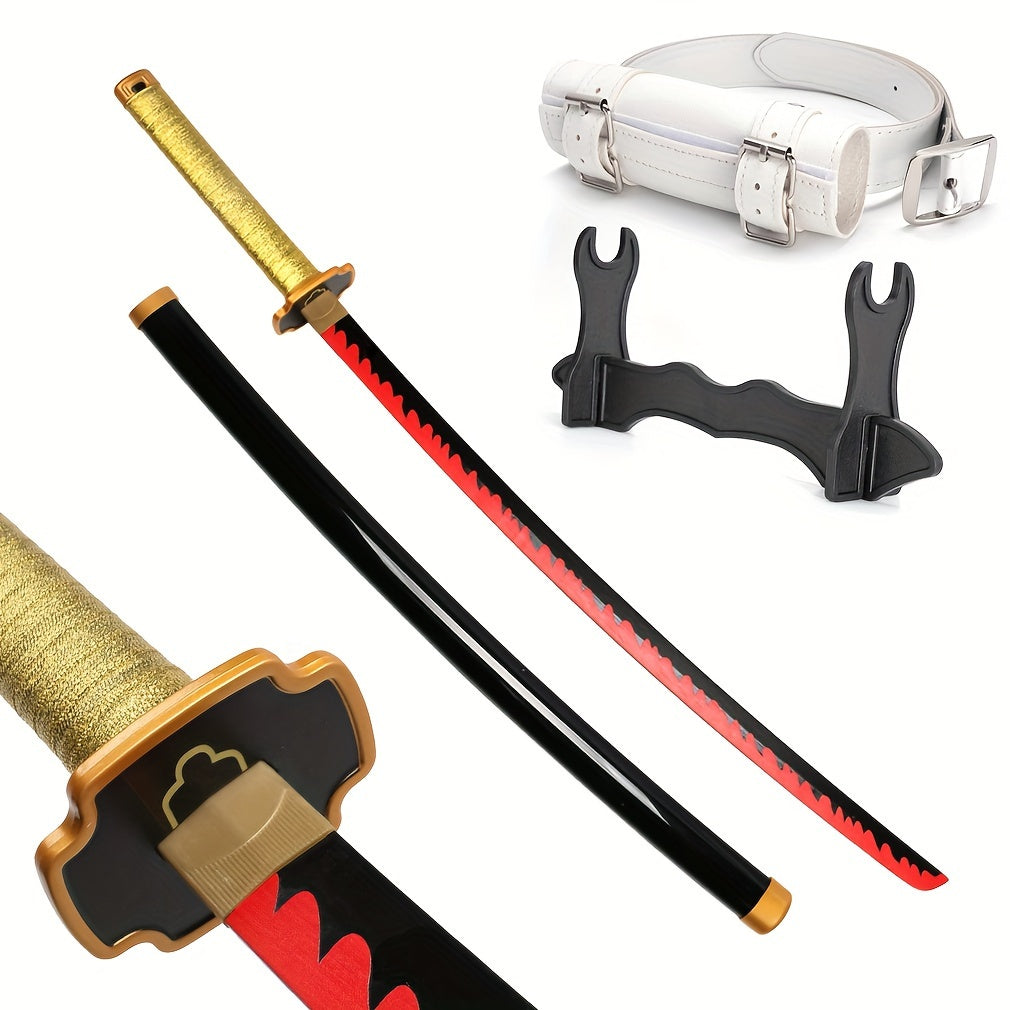 Espadas Katana Anime de Bambú de 104.14cm No Afiladas, Múltiples Estilos Incluyen Cinturón y Soporte para Espada, Regalo de Navidad Halloween, Accesorios de Cosplay para Disfraces de Personajes