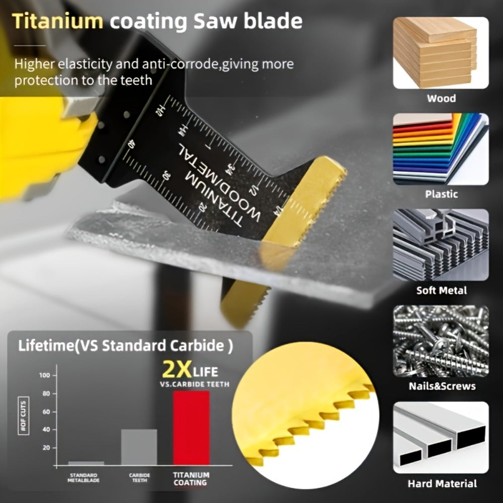Kit de hojas oscilantes de titanio de madera | Madera, plástico y metal