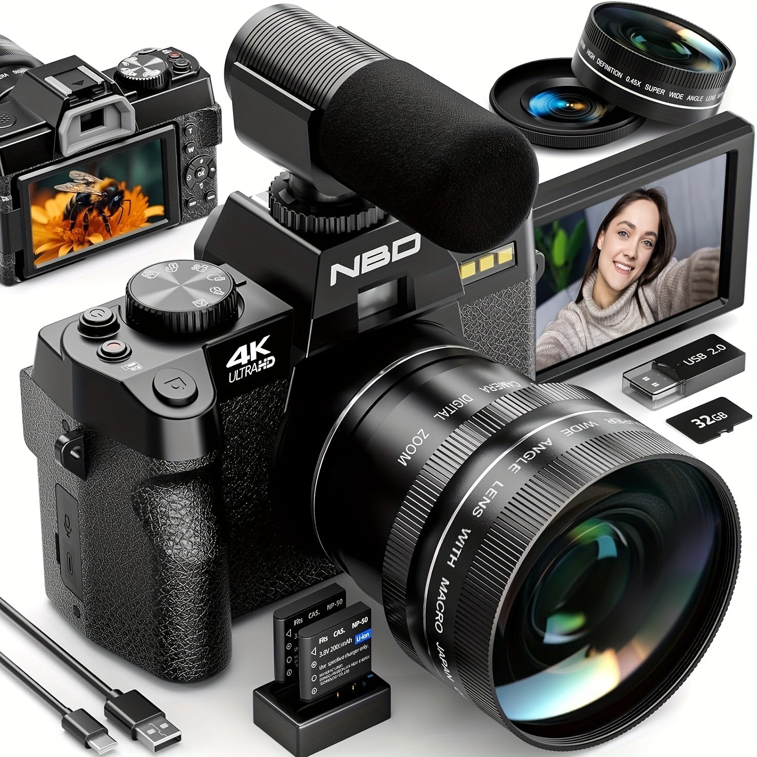 Cámara digital 4K | Fotografía vlogging viajes y creación de contenido