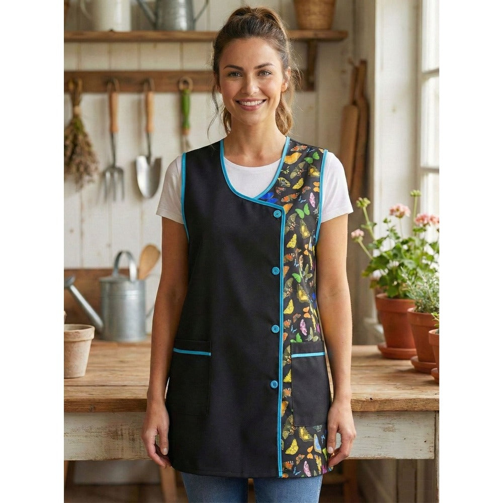 Mandilón de Cocina para Mujer Estampado Patrón Aleatorio Cómodo y Resistente