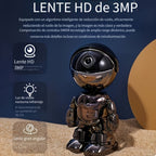 Cámara de Robot para Smartphone HD de 3MP, Cámaras Interiores con Audio y Video, Cámaras de Seguridad Inalámbricas para Interiores y Exteriores, Cámara para Mascotas para Gato Perro, Cámara de Vigilancia de 360 Grados con Visión Nocturna para Dormitorio,