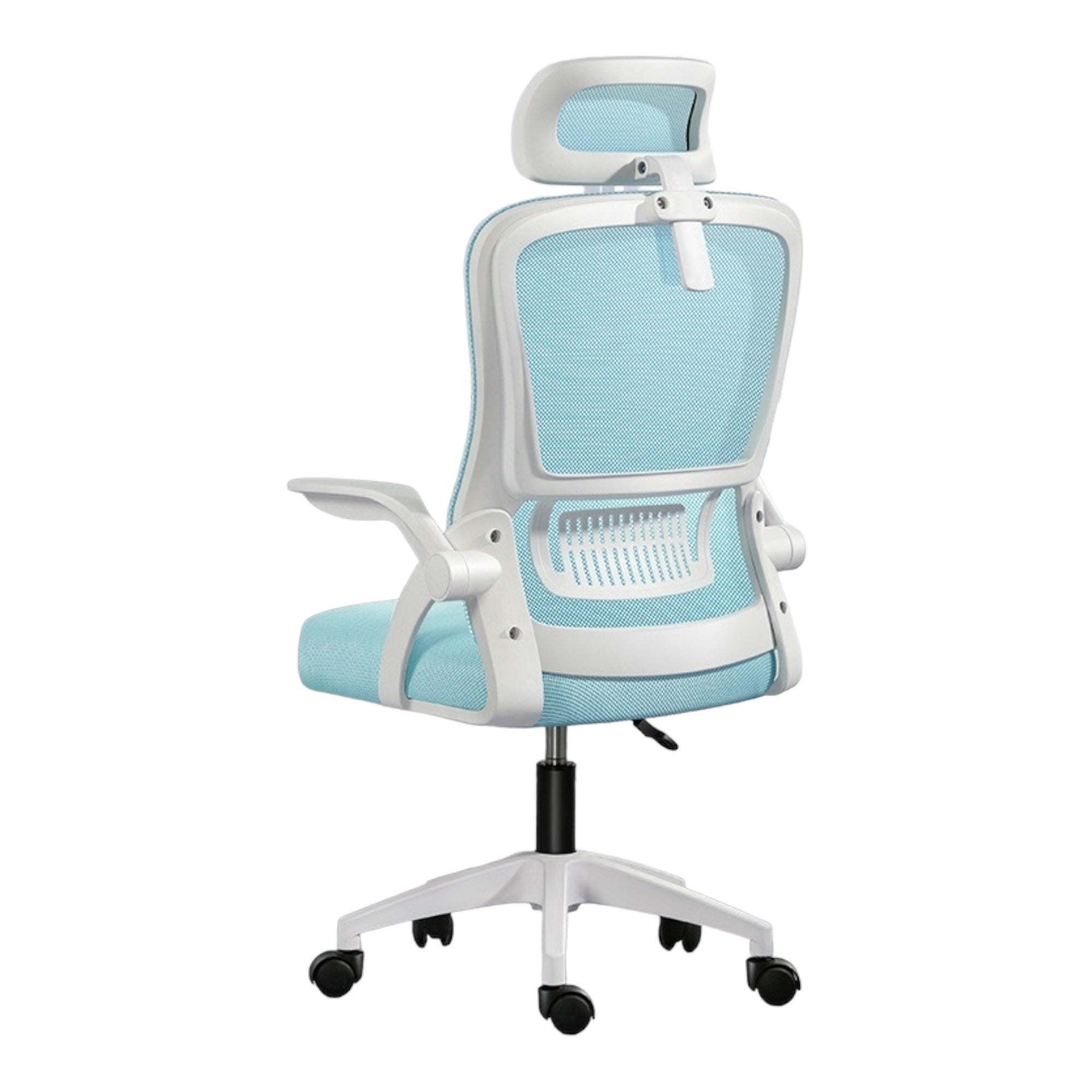 Silla de Oficina, para Gaming, Escritorio Ergonmica con Reposacabezas, Ajustable y con Soporte Lumbar Respaldo de Malla Transpirable Reposabrazos Abatibles de 90 Giratoria 360 (SF168-001)