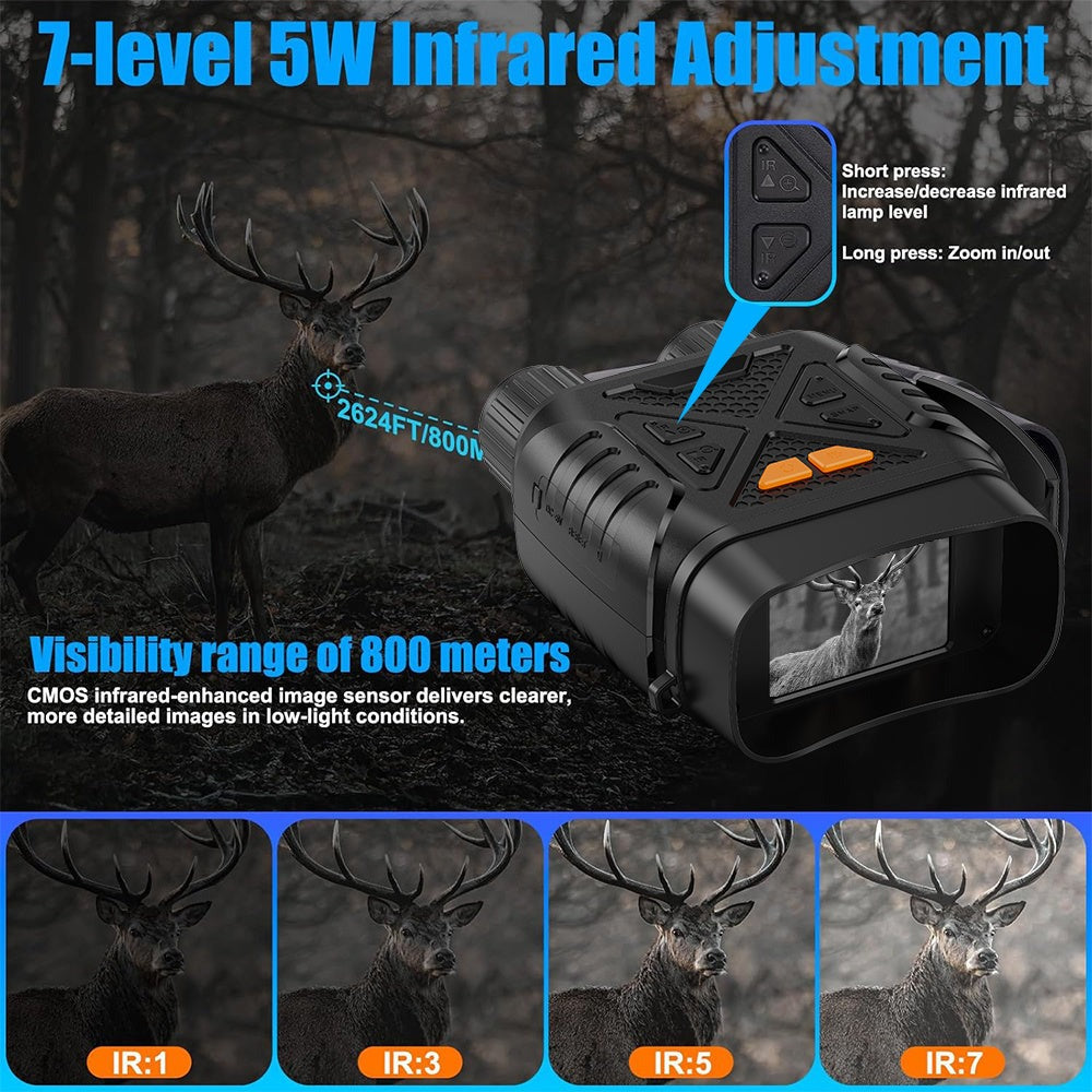 Gafas de visión nocturna para adultos, binoculares 1080P con cámara, gafas infrarrojas para cazador, dispositivos tecnológicos geniales para acampada/náutica, regalo de electrónica digital, regalos de caza para hombre/papá/esposo