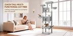 Rascador Grande para Gatos, Rascador de 216 Cm, Gatos Grandes, Estable con Rascadores, 2 Casas Cómodas para Gatos, 2 Perchas, 2 Cestas, Hamaca, Para Uso en Interiores
