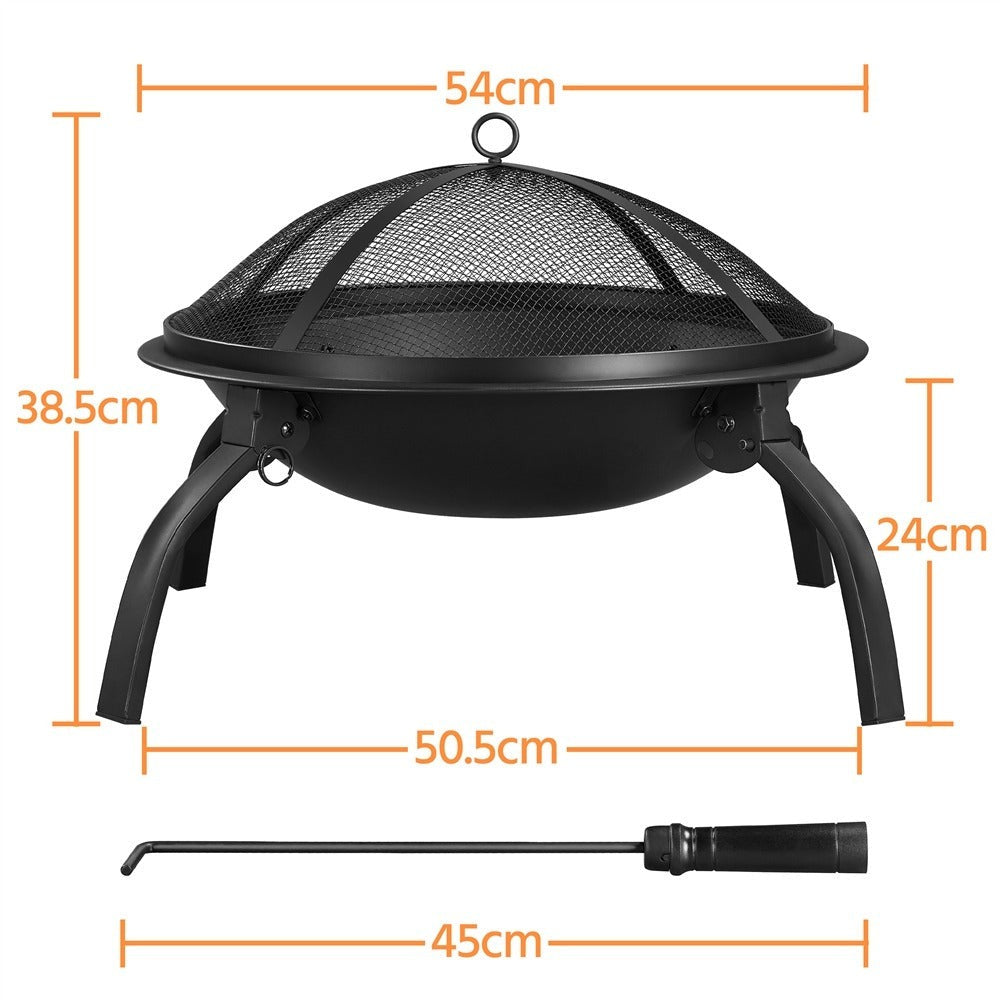 Costoffs Fogón de fuego con protector de chispas y gancho para olla, hoguera y cesta de fuego para exterior