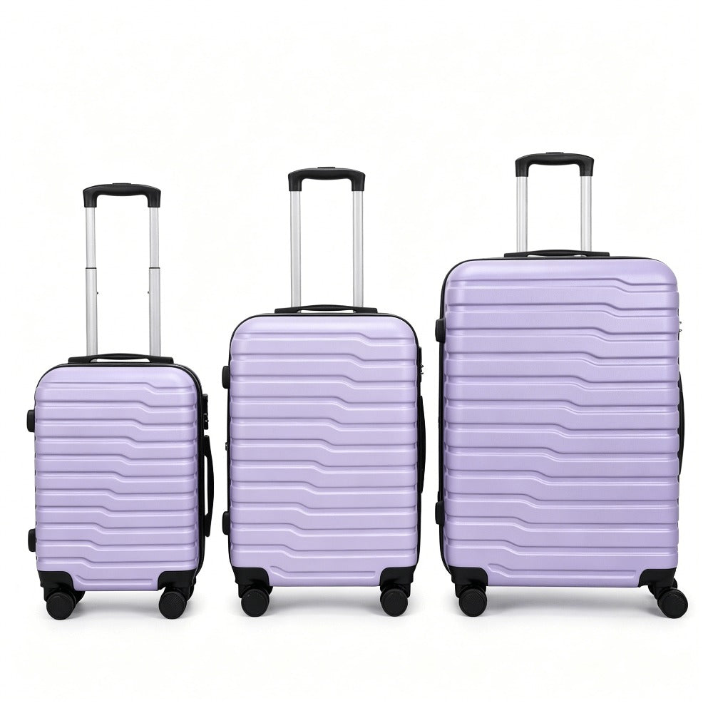 Juego de 3 Maletas Tamaños 18" (51X33X20cm), 22" (61x41x25cm), 26" (71x46x31cm) Medidas con ruedas incluidas, con Cerradura Numérica Maleta Cabina Trolley con Carcasa ABS Ligera, Asa Telescópica de Aluminio y 4 Ruedas Giratorias 360°